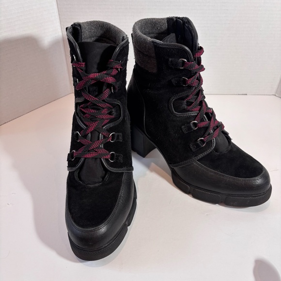 Naturalizer Women's Ankle Boots Black SZ 10 Waterproof Block Heel Round Toe - Picture 3 of 14